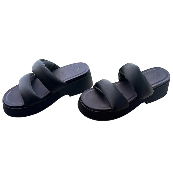 Unique Zara Chunky Black Clog Open Toe Sandal EUR 41 US 10 MSRP $75 - Picture 9 of 15